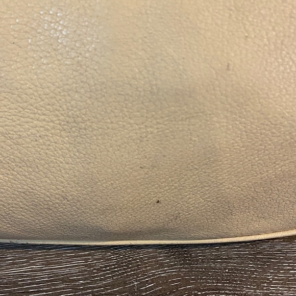 Escada Exotics Cream Woven Leather Shoulder Bag Orange Lining 14.5x7x3.5 - Picture 8 of 16